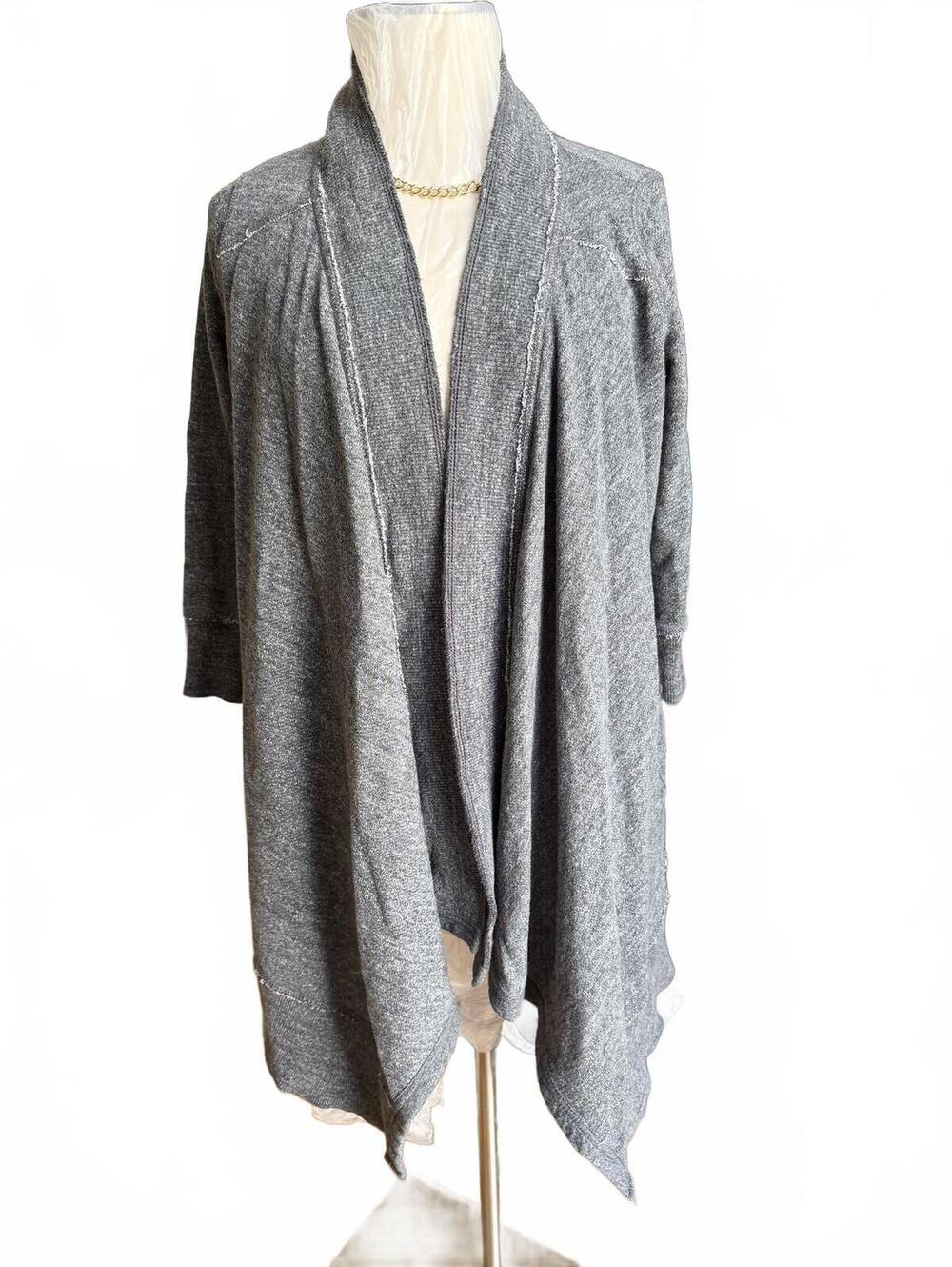 Hollister Gray Open Front Draped Cardigan Sweater Size S
